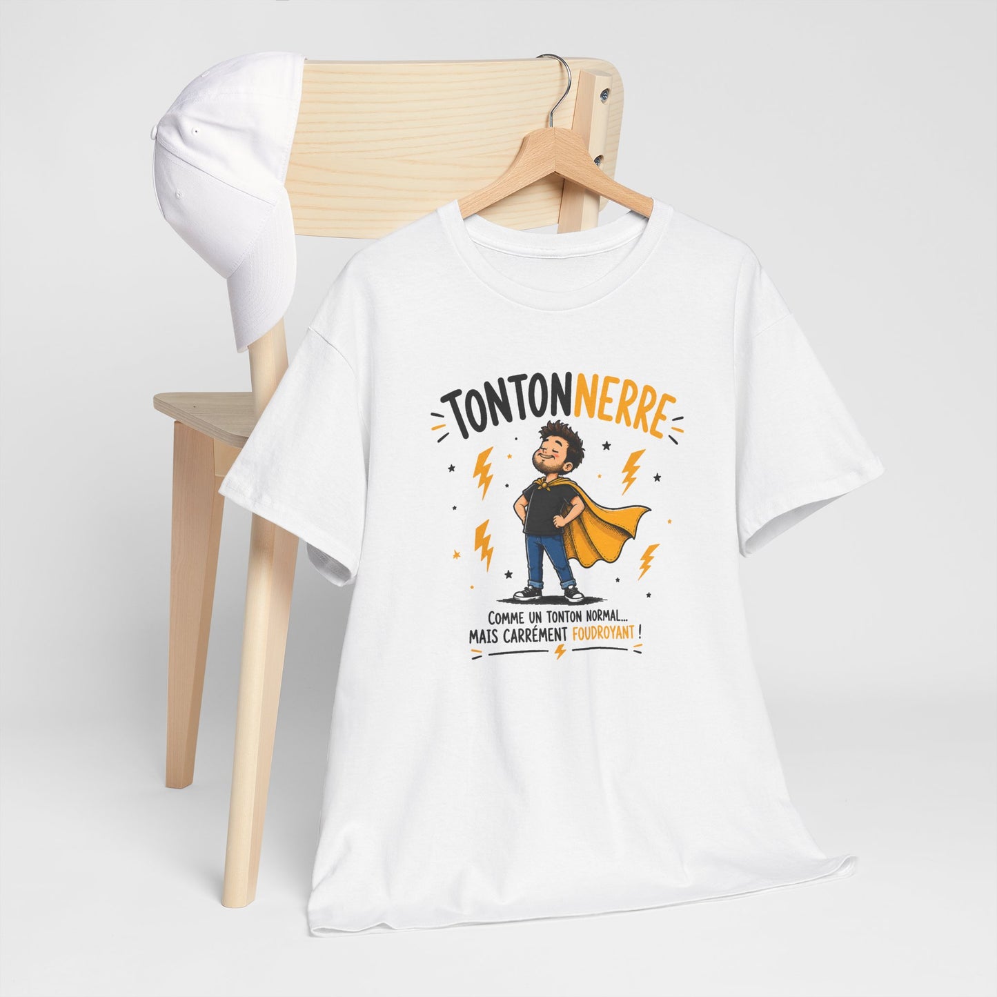 Tee Shirt Tonton Homme – Tontonnerre Comme un Tonton Normal Mais Carrément Foudroyant – T-Shirt Humour Cadeau Original