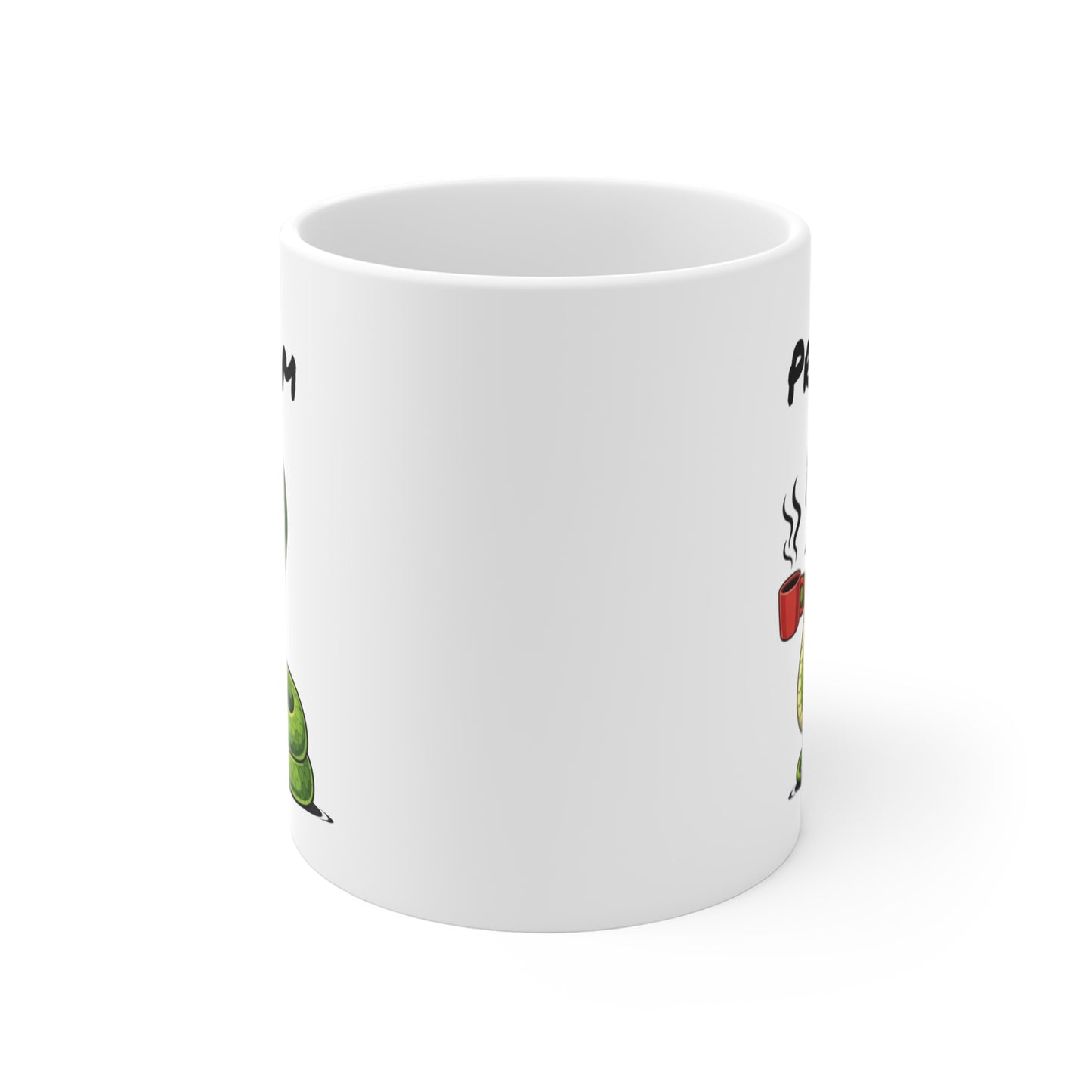 Tasse Serpent Fatigué avec Café – Mug Humour Reptile – Illustration Animal Mignon 325ml – Idée Cadeau Drôle