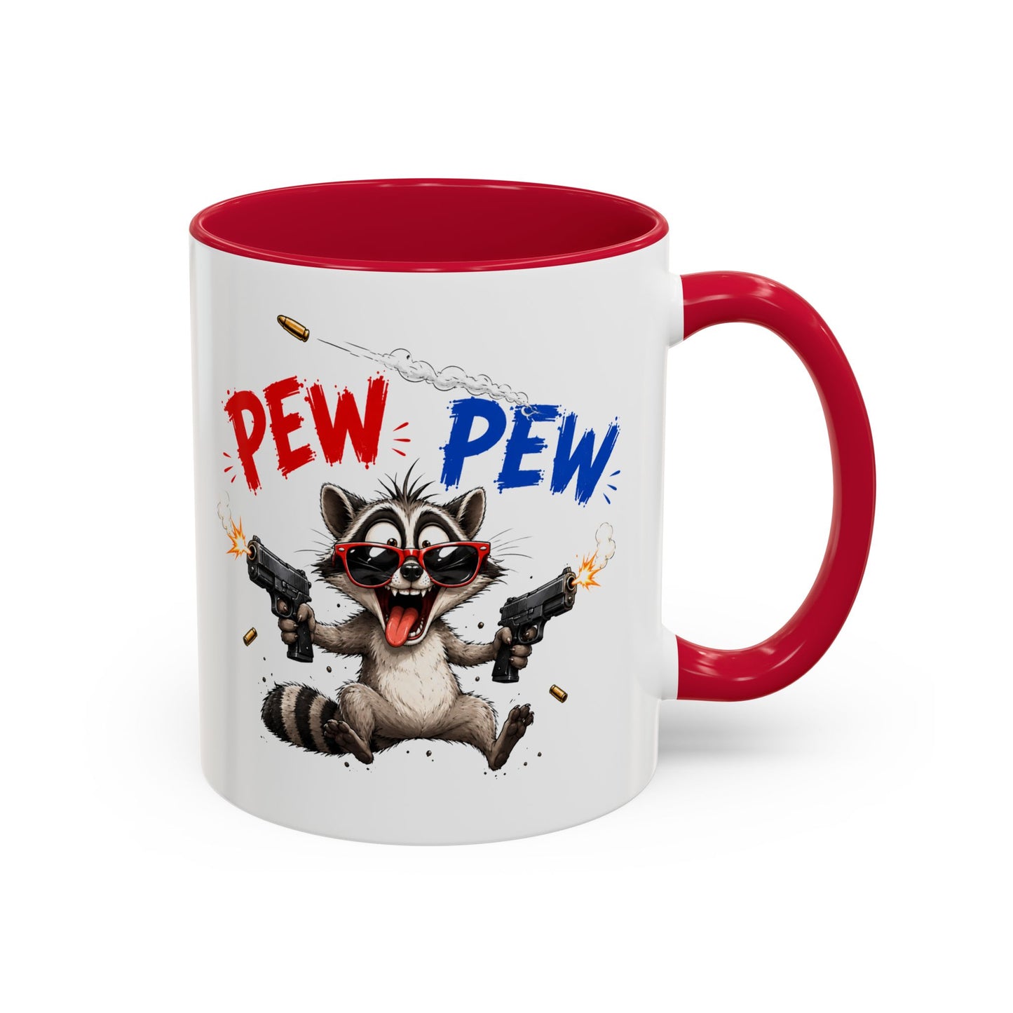 Tasse Pew Pew – Mug  Animal Raton Laveur Humour – Cadeau Drôle Homme Femme 325ml