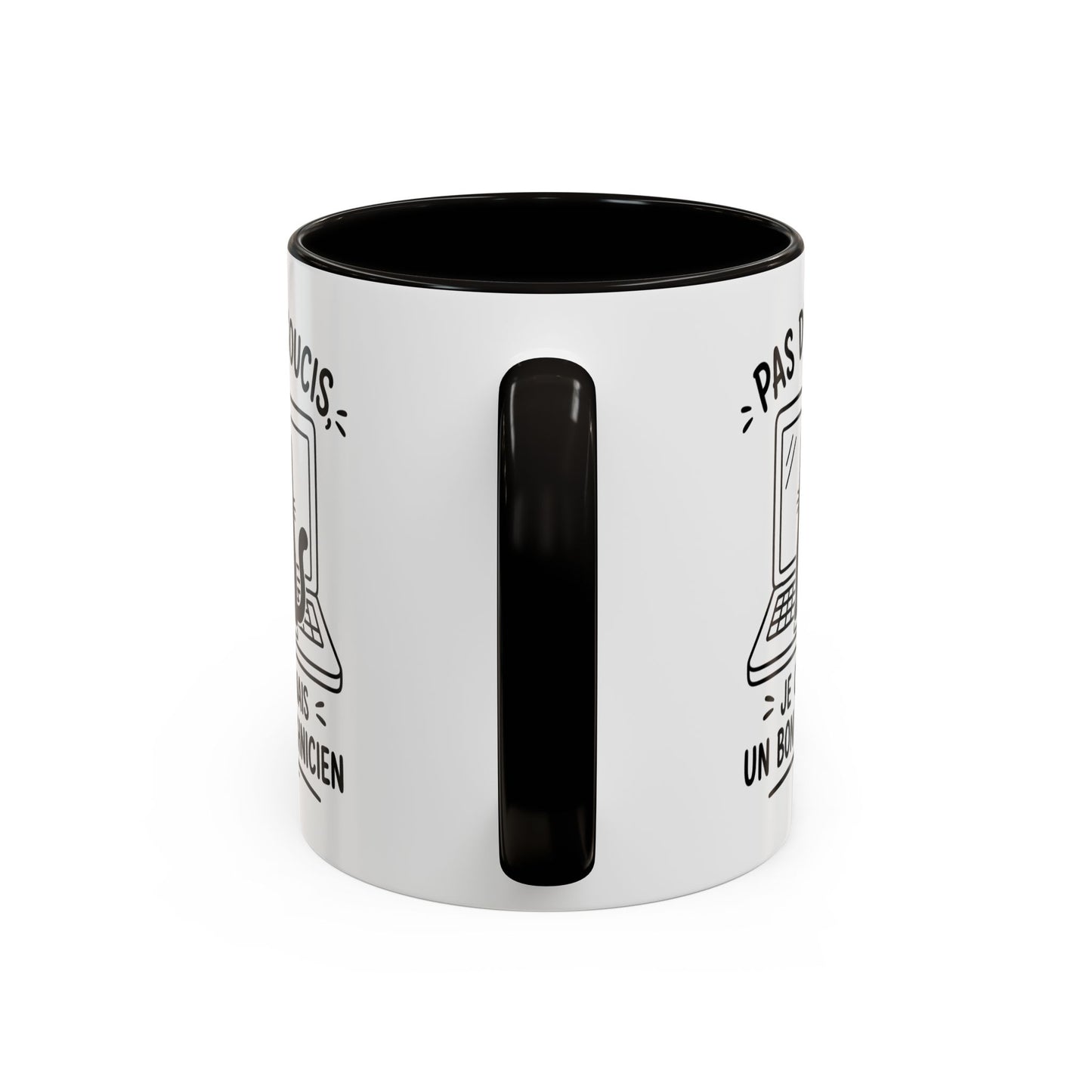 Tasse Humour Informatique Homme et Femme – Mug Drôle Chat Ordinateur Technicien – Cadeau Original Geek Informaticien 325 ml