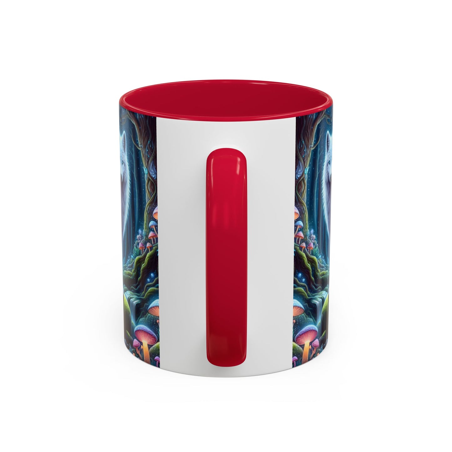 Tasse Loups Blancs Fantasy – Mug Forêt Mystique et Lune Magique – Illustration Féerique Animaux Spirituels 325ml