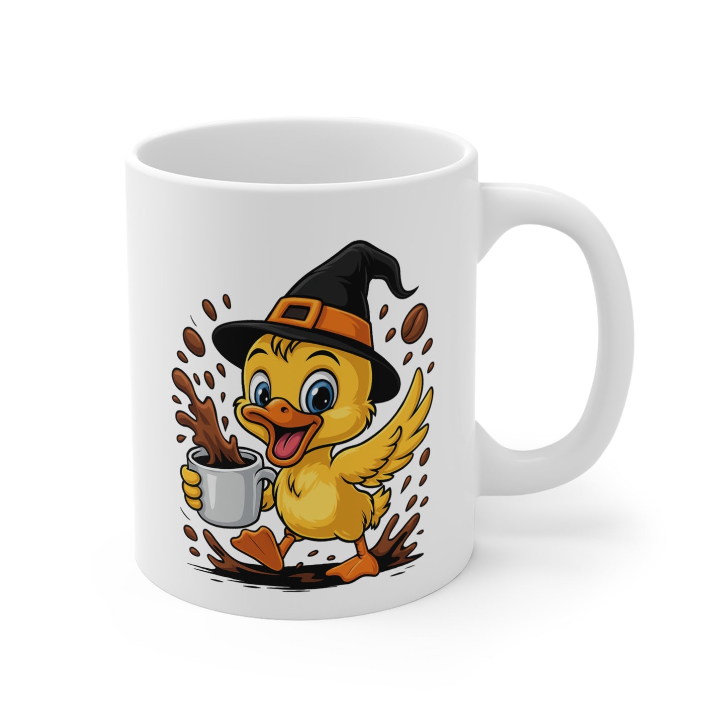 Tasse Canard Sorcière Halloween – Mug Céramique Café 325ml – Cadeau Fantaisie Original