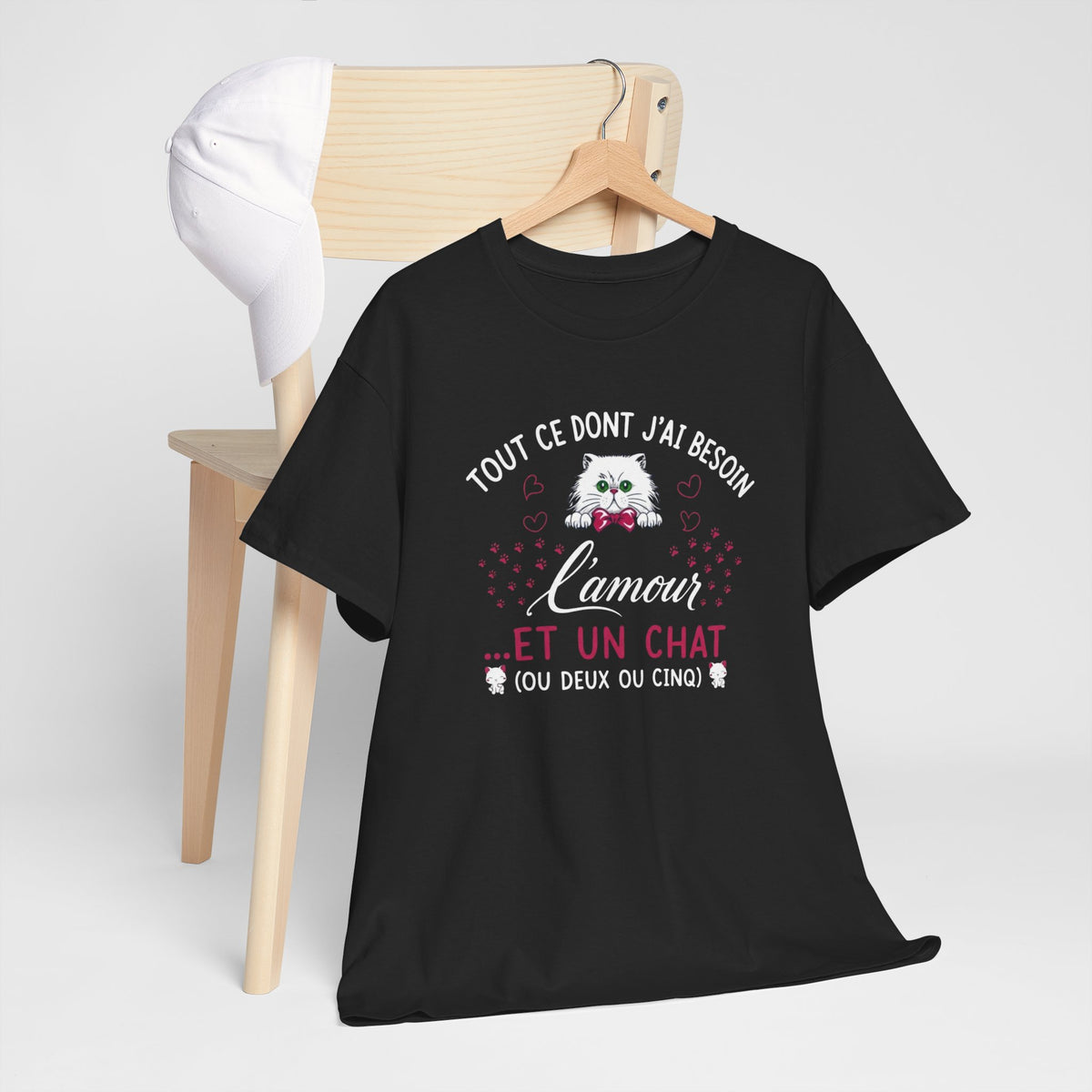 Tee Shirt Chat Homme Femme – Amour des Chats et Humour – Idée Cadeau Drôle pour Amoureux des Félins