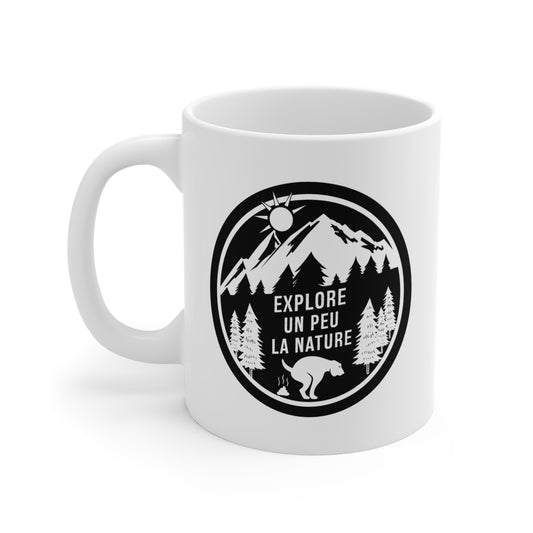 Mug Nature Homme et Femme – Tasse Chien Montagne Forêt Randonnée – Cadeau Amoureux des Animaux et Grands Espaces – Idée Cadeau Camping Aventure Plein Air – 325 ml