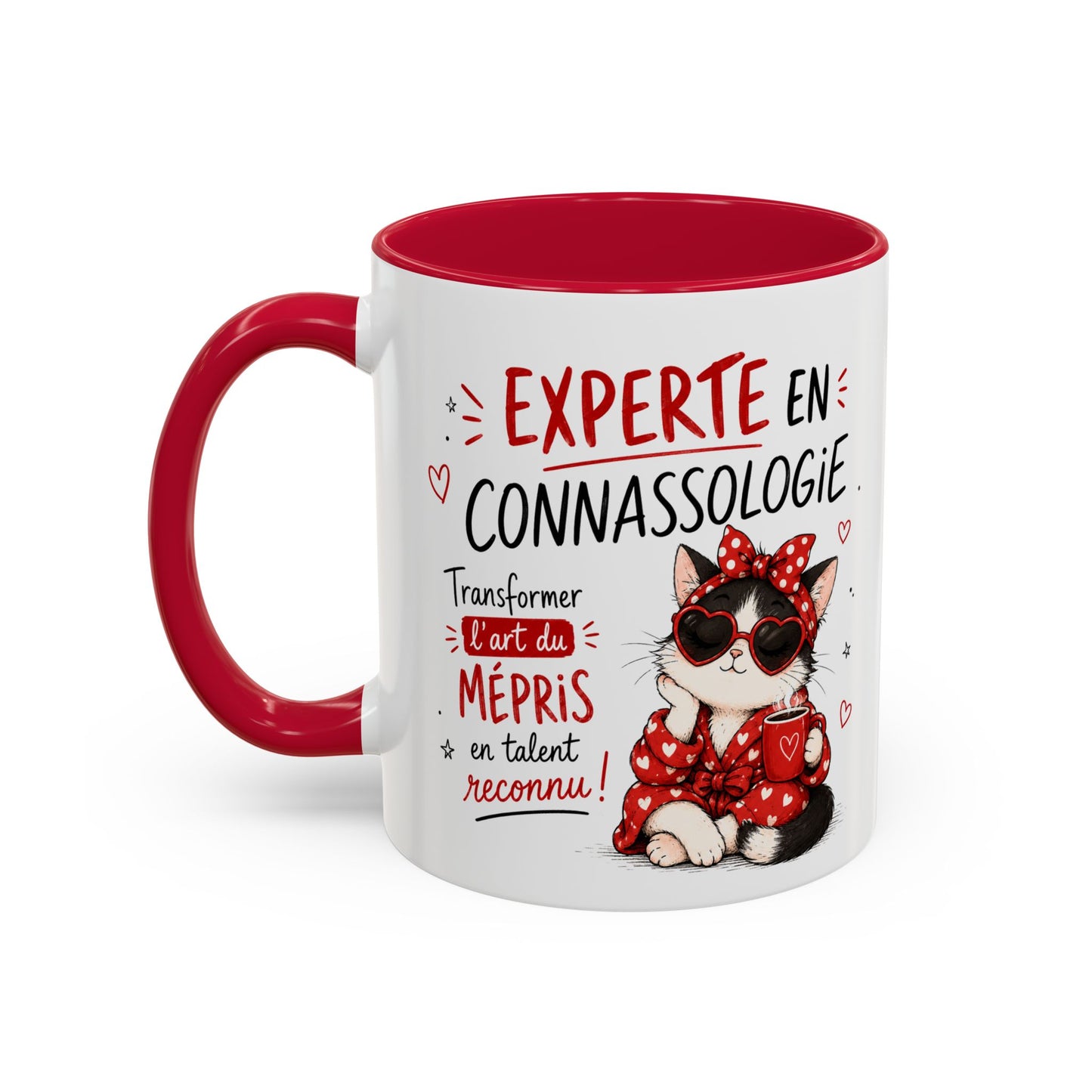 Tasse Experte en Connassologie – Mug Chat Humour Sarcastique – Cadeau Femme Drôle 325ml