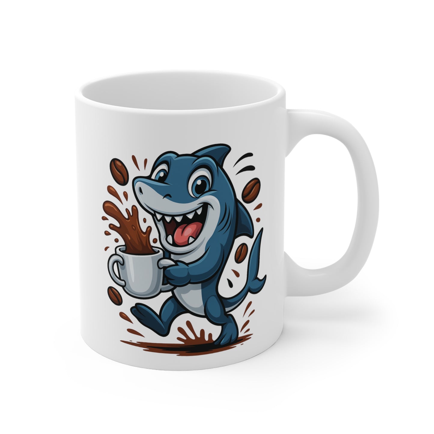 Mug Requin Café – Tasse Céramique 325ml – Design Cartoon Mignon – Cadeau Original Amateur de Café