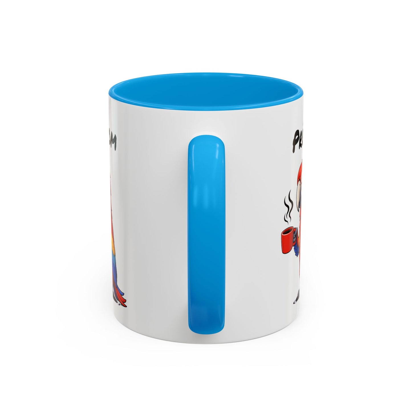 Tasse Perroquet Coloré avec Café – Mug Oiseau Exotique Tropical – Illustration Humour Fatigue 325ml