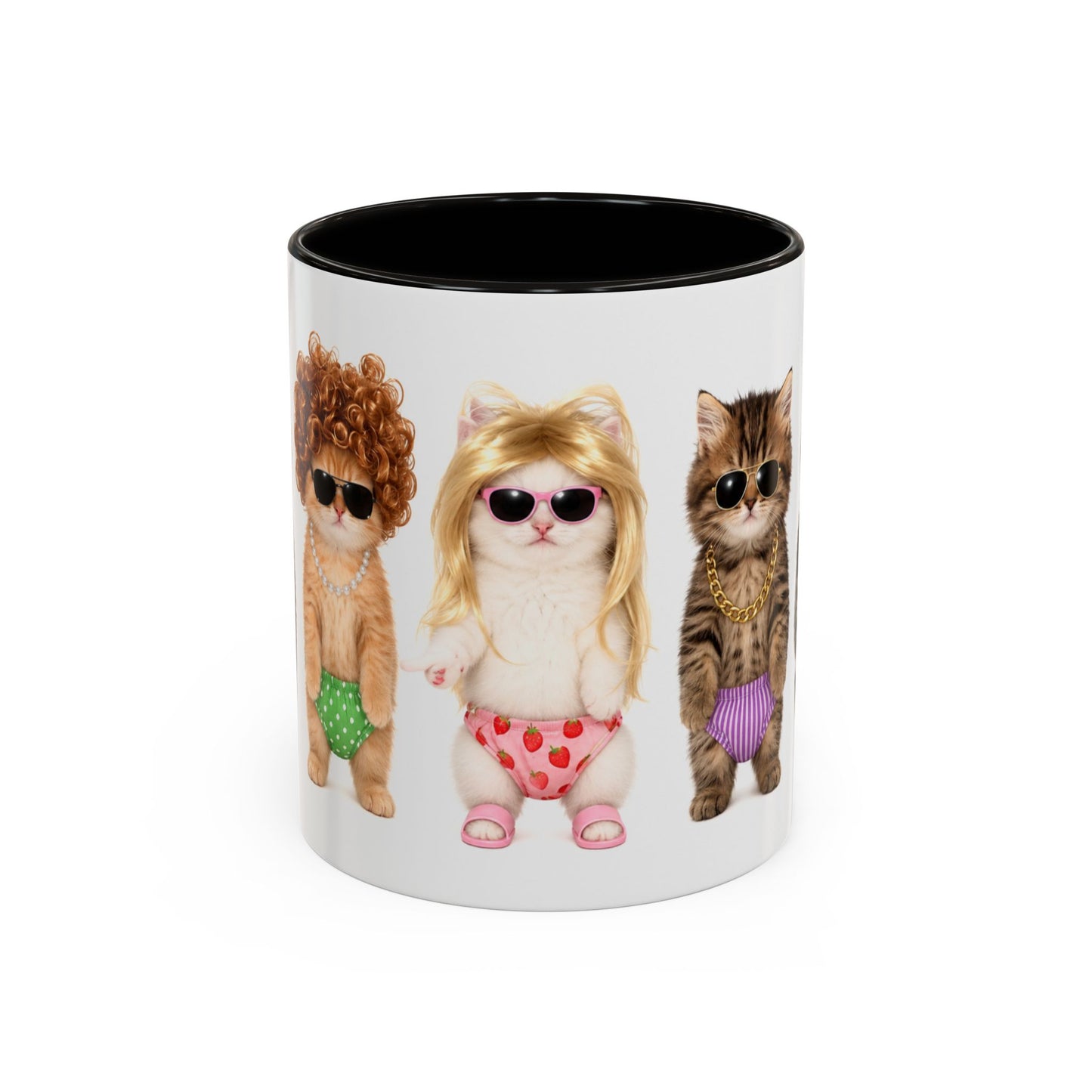 Tasse Chats Rigolos en Sous-Vêtements – Mug Humour Chatons Kawaii – Cadeau Femme Homme Amoureux des Chats 325ml