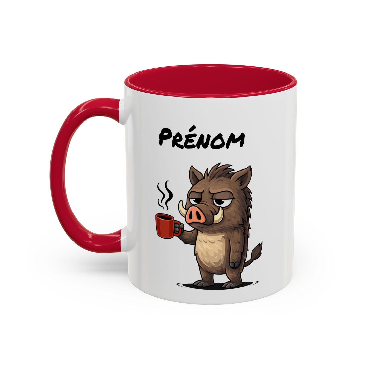 Mug Sanglier Fatigué Personnalisable 325ml – Tasse Café Humour Animal Drôle Réveil Difficile Cadeau