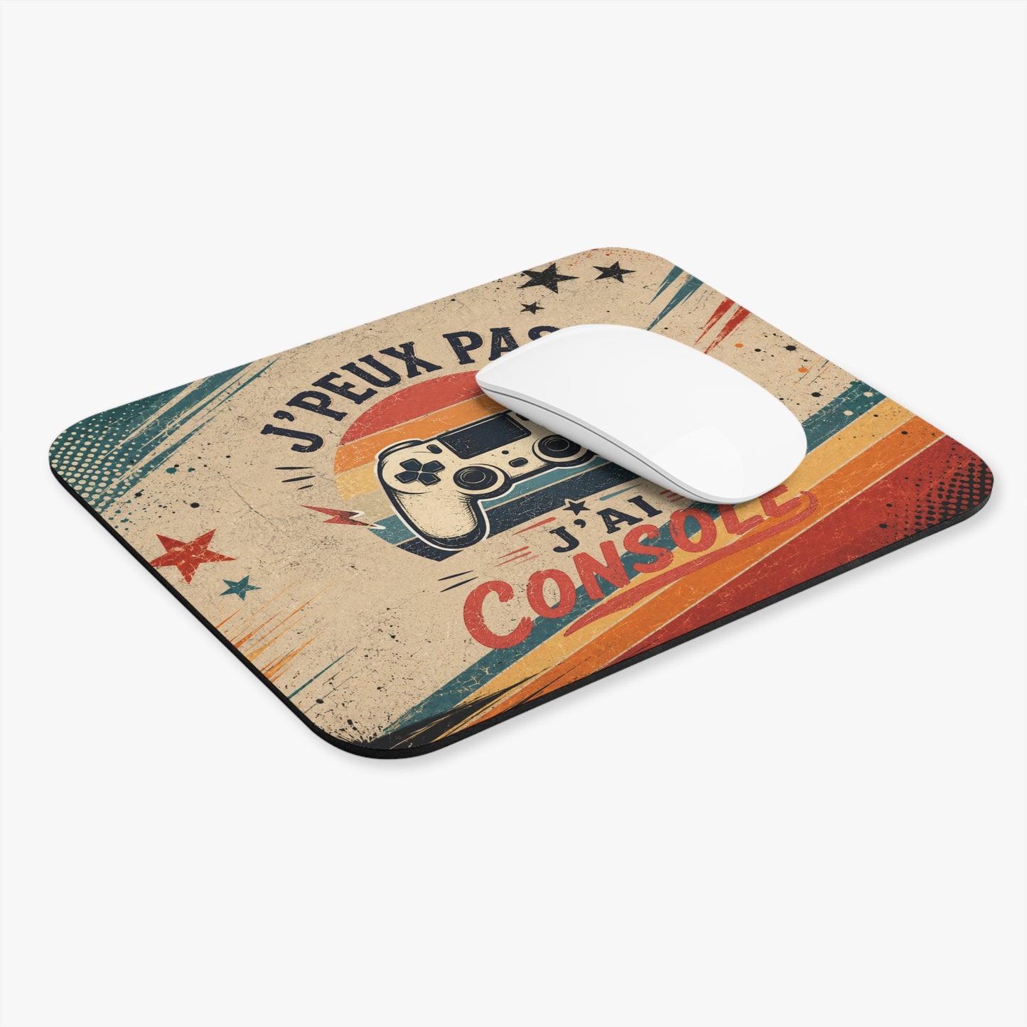 Tapis de Souris Gamer Homme J'Peux Pas J'Ai Console – Cadeau Humour Jeux Vidéo Gaming Manette Rétro Bureau Ordinateur