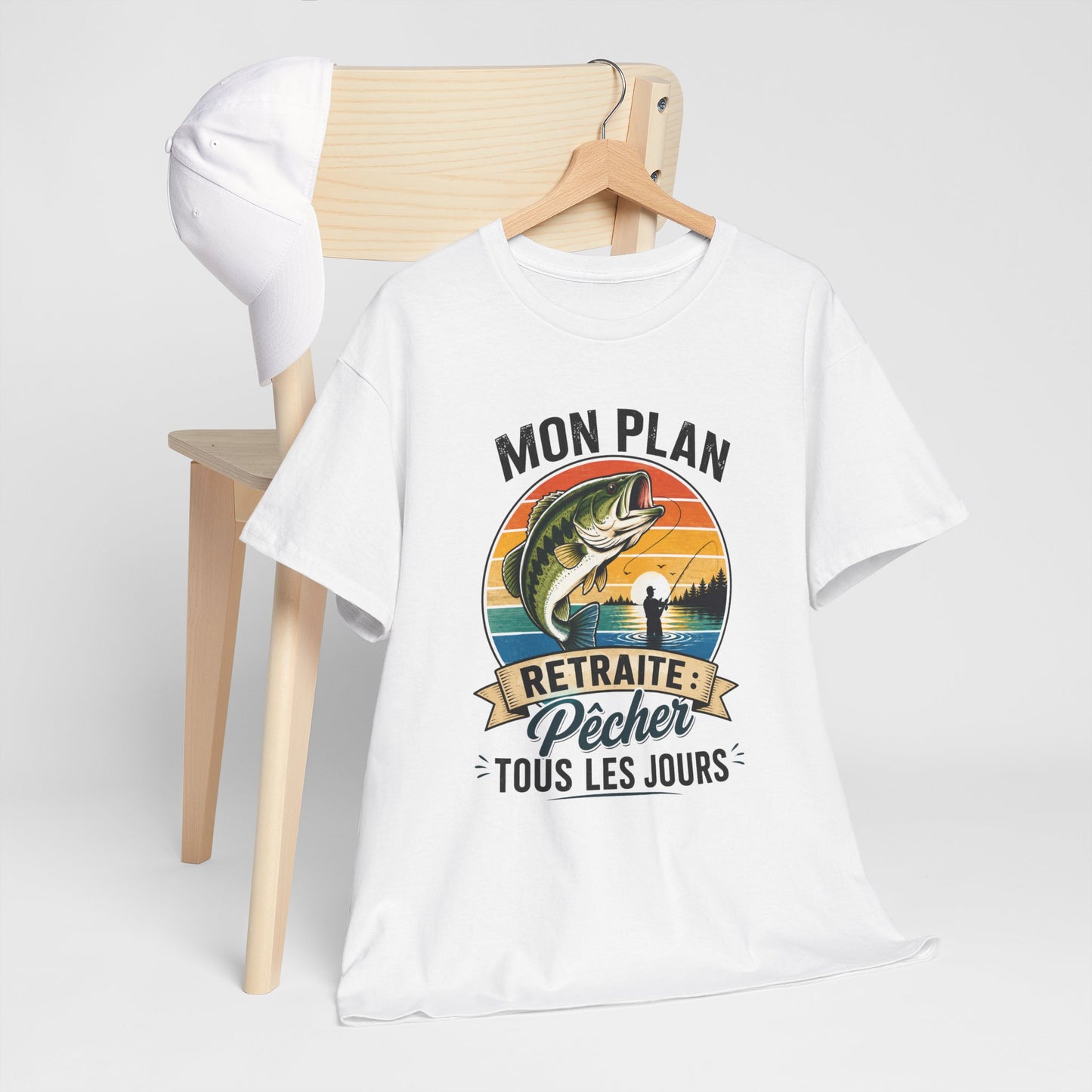 T-Shirt Retraite Homme Pêche – Cadeau Retraité Pêcheur – Passion Pêche Poisson  – Idée Cadeau Départ en Retraite