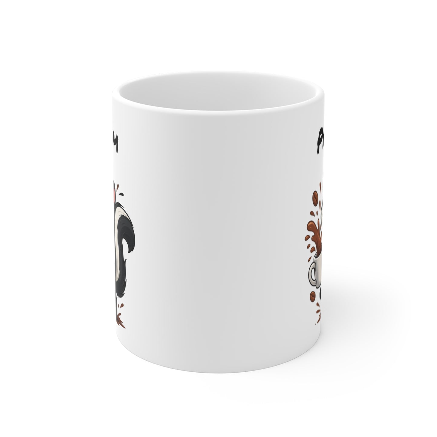 Tasse Personnalisable Putois Café – Mug Prénom Animal Cartoon Céramique 325ml – Cadeau Original