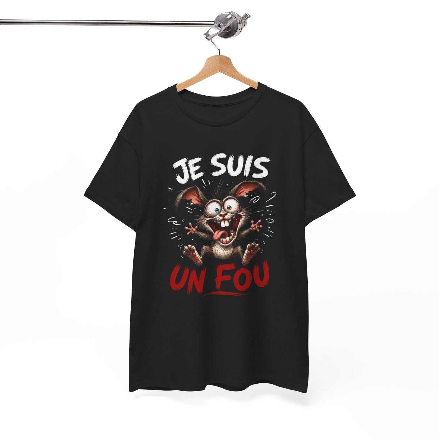 Tee-Shirt Homme Je Suis Un Fou – Lapin Fou Cartoon Humour – Cadeau Drôle Homme