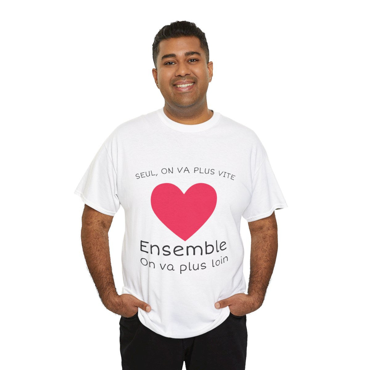 Tee shirt Unisex Coeur ensemble on va plus loin idée cadeau amour love Homme/Femme