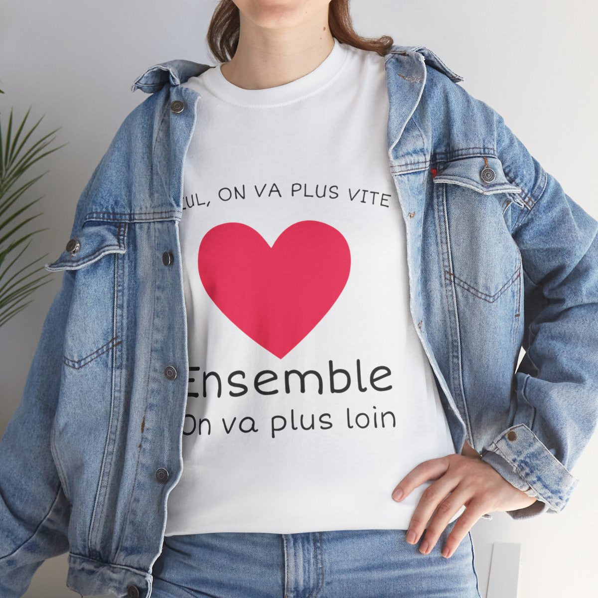 Tee shirt Unisex Coeur ensemble on va plus loin idée cadeau amour love Homme/Femme