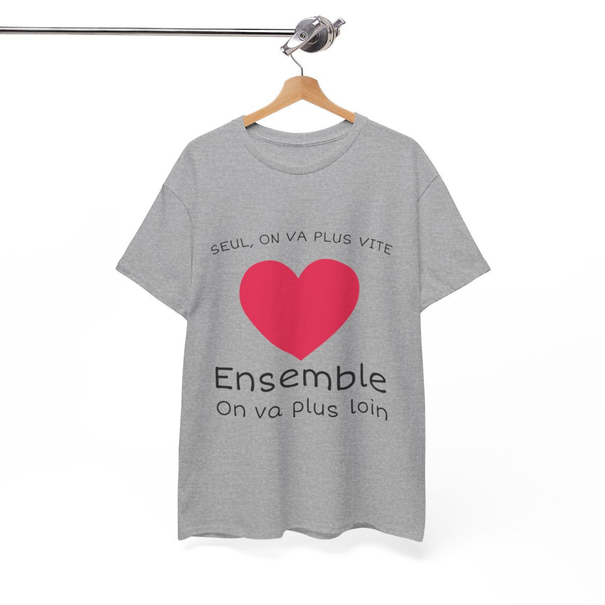 Tee shirt Unisex Coeur ensemble on va plus loin idée cadeau amour love Homme/Femme