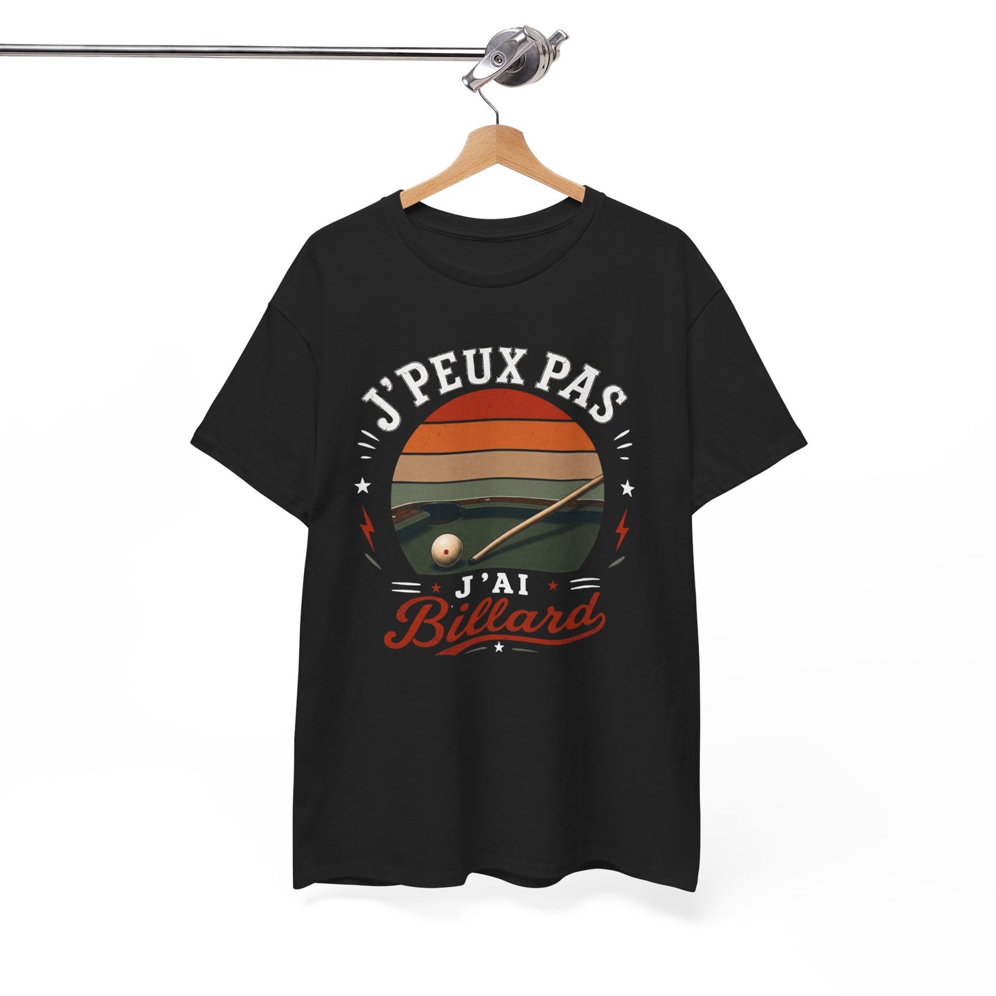 T-Shirt  Homme Femme – J’Peux Pas J’Ai Billard – Tee Shirt Joueur de Billard Vintage Queue de Billard Boule Snooker Pool Français Cadeau Passion