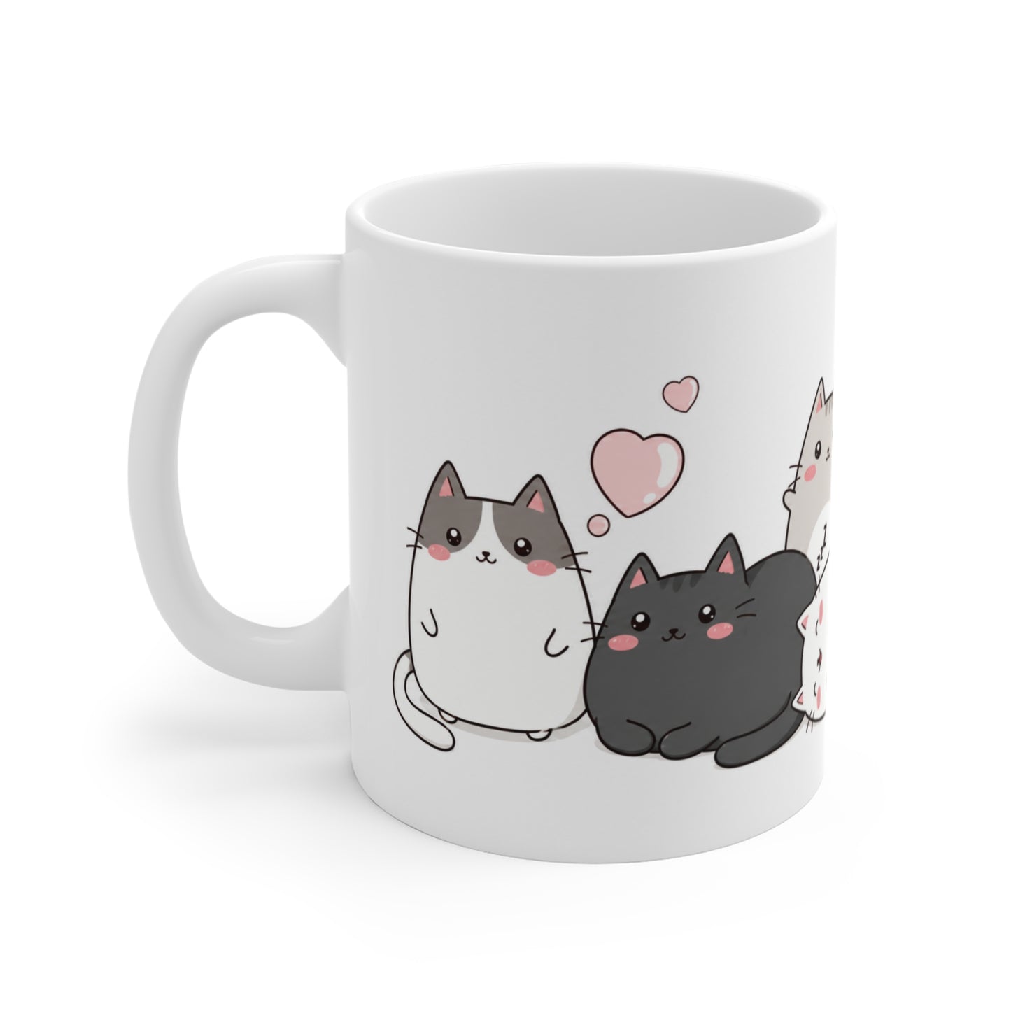 Tasse Chats Kawaii Mignons – Mug Chatons Cartoon Cute – Cadeau Femme Enfant Amoureux des Chats 325ml
