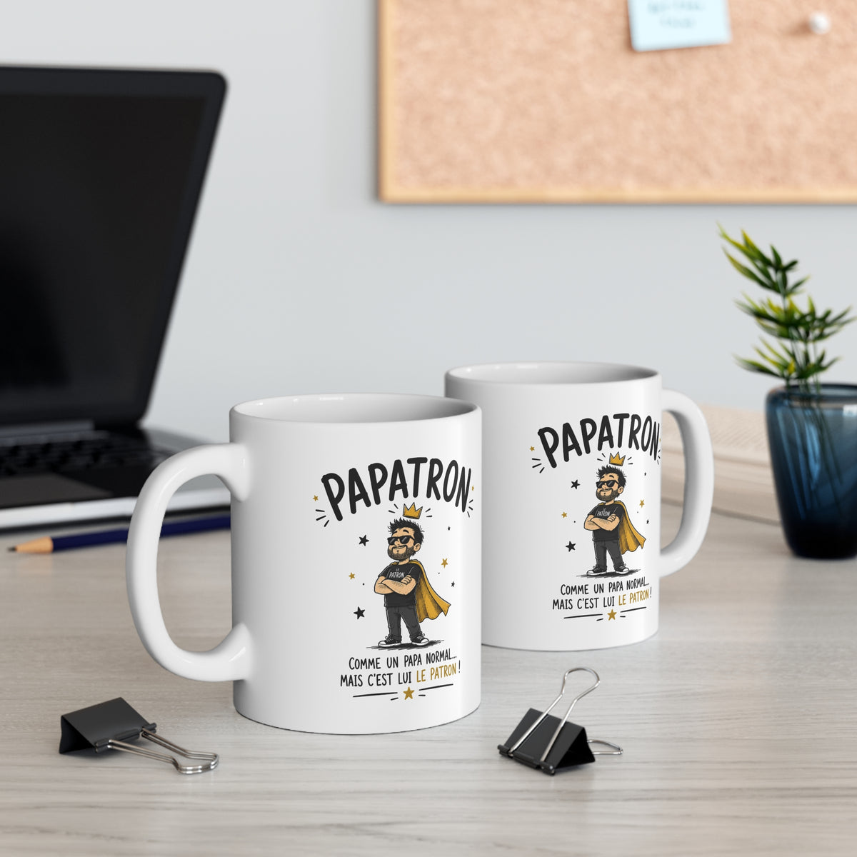 Mug Papatron – Comme un Papa Normal Mais C’est Lui le Patron – Tasse Humoristique pour Papa – Idée Cadeau Originale Anniversaire Fête des Pères Noël