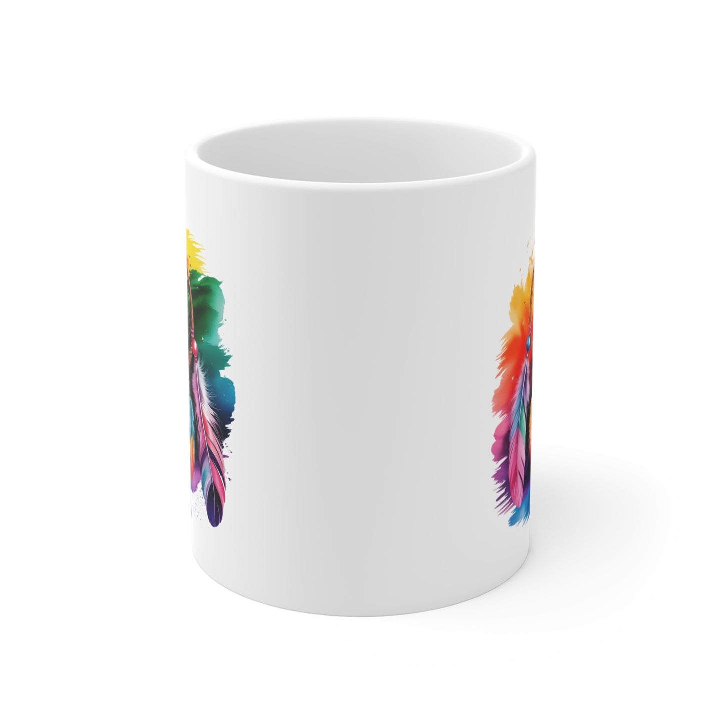 Tasse Attrape-Rêves Coloré – Mug Bohème Spirituel avec Plumes Arc-en-ciel – Design Mystique et Zen – Cadeau Original 325ml