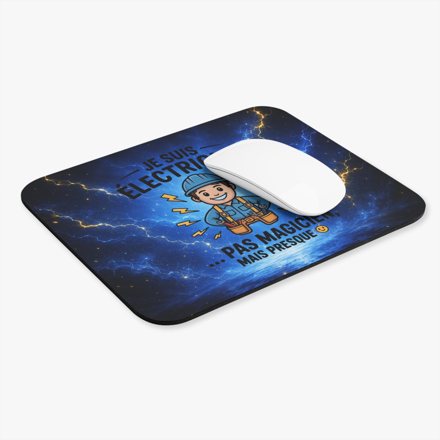Tapis de Souris 22x18cm Je Suis Électricien Pas Magicien Mais Presque – Cadeau Humour Électricien Homme Femme – Bureau Gaming
