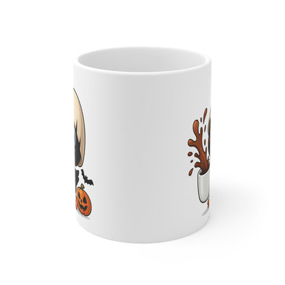 Mug Céramique Calimero Poussin Halloween – Tasse Citrouille Mignonne 325ml – Cadeau Original Café