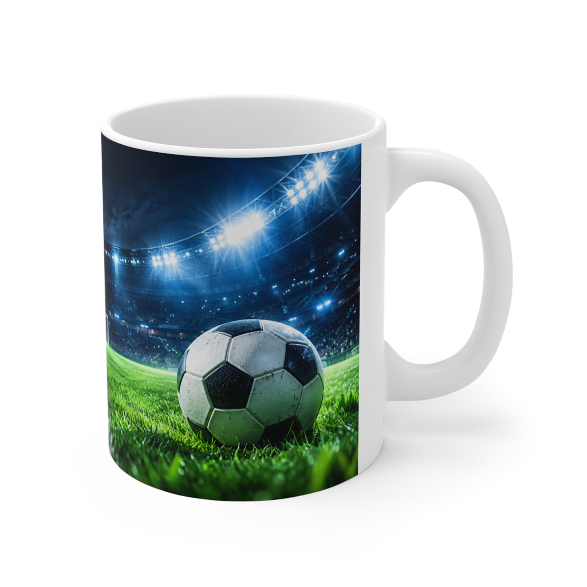 Mug Football Stade Illuminé – Tasse Ballon de Foot et Terrain – Cadeau Original Fan de Football Homme Femme