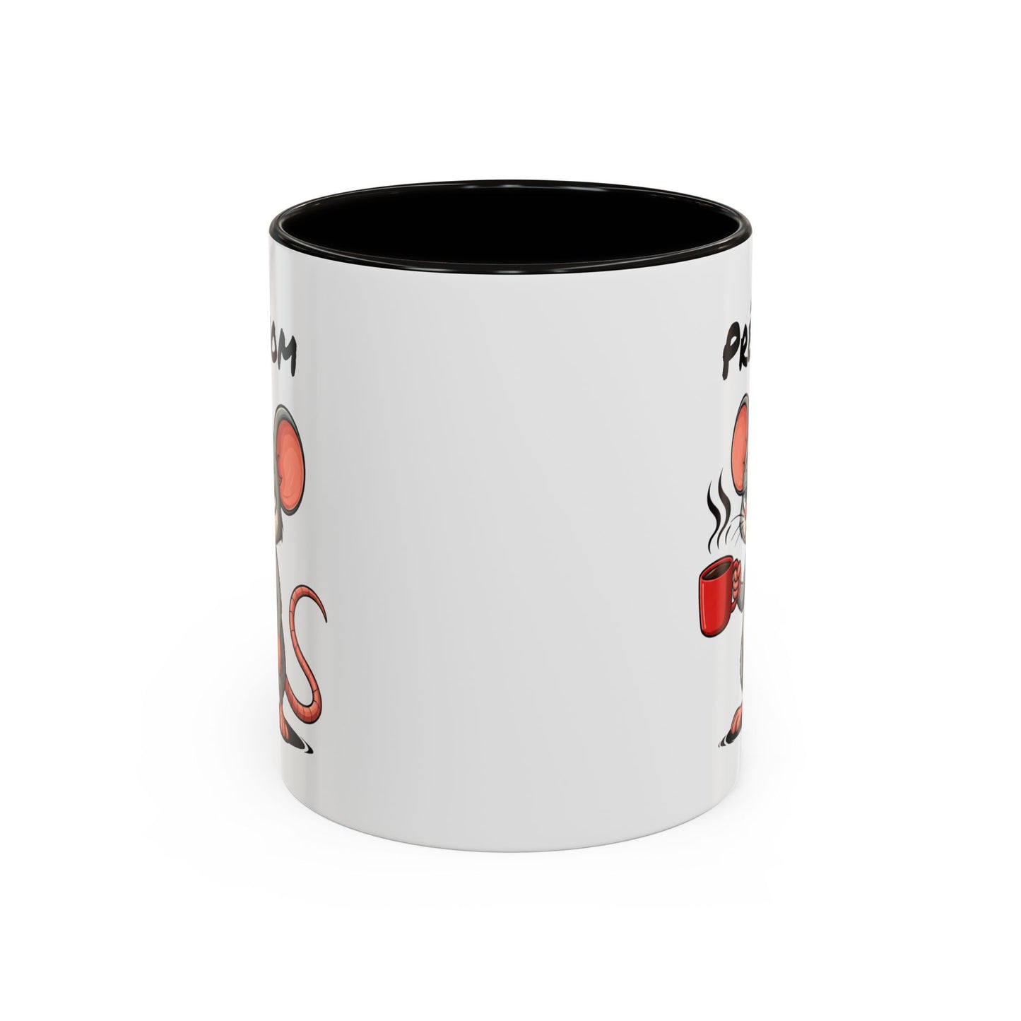 Tasse Souris Fatiguée avec Café – Mug Humour Animal Mignon – Illustration Cartoon 325ml