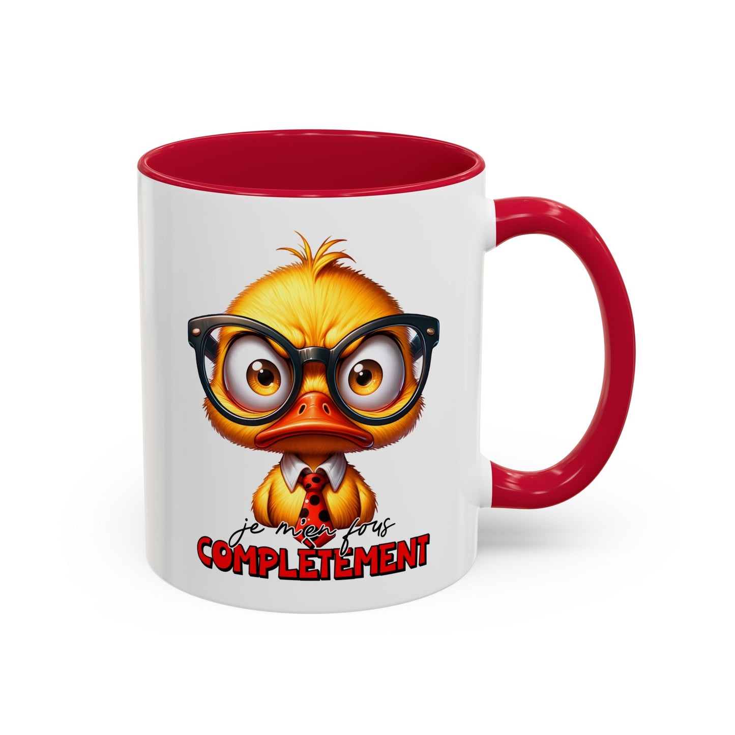 Tasse Je M’en Fous Complètement – Mug Canard Humour Geek Cartoon – Cadeau Drôle Homme Femme 325ml