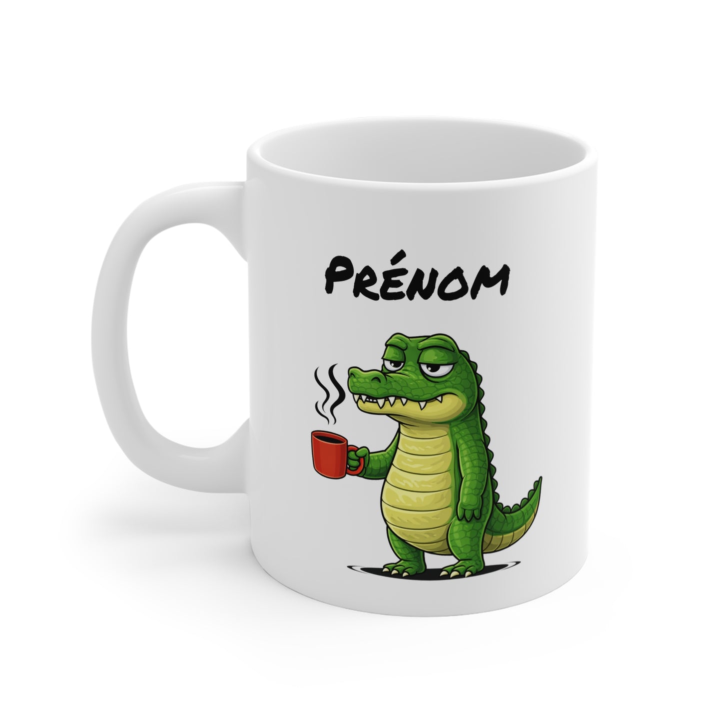 Mug Crocodile Personnalisable 325ml – Tasse Café Humour Animal Drôle Matin Difficile Cadeau Original