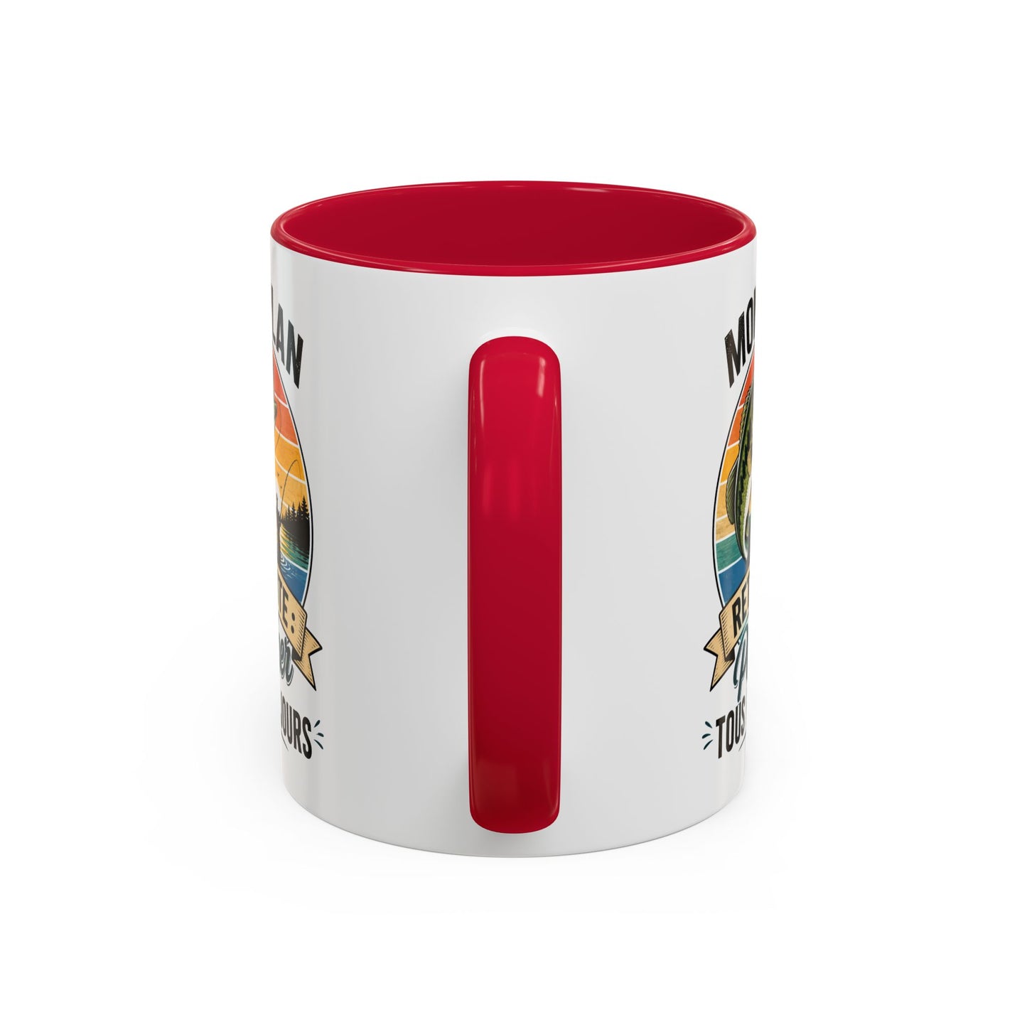 Mug Retraite Pêche – Tasse Humoristique Poisson – Cadeau Homme Futur Retraité Passionné de Loisirs en Plein Air – 325 ml Noir Bleu Rouge