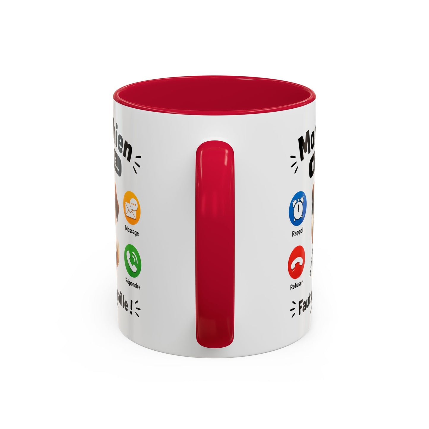 Tasse Mon Chien m’Appelle Faut que J’y Aille – Mug Humour Chien – Cadeau Femme Homme Amoureux des Chiens 325ml