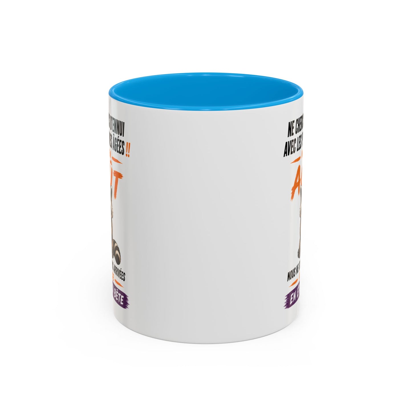 Tasse Humour Personnes Nées en Août – Mug Raton Laveur Drôle Senior Retraité – Cadeau Anniversaire Homme Femme 325ml