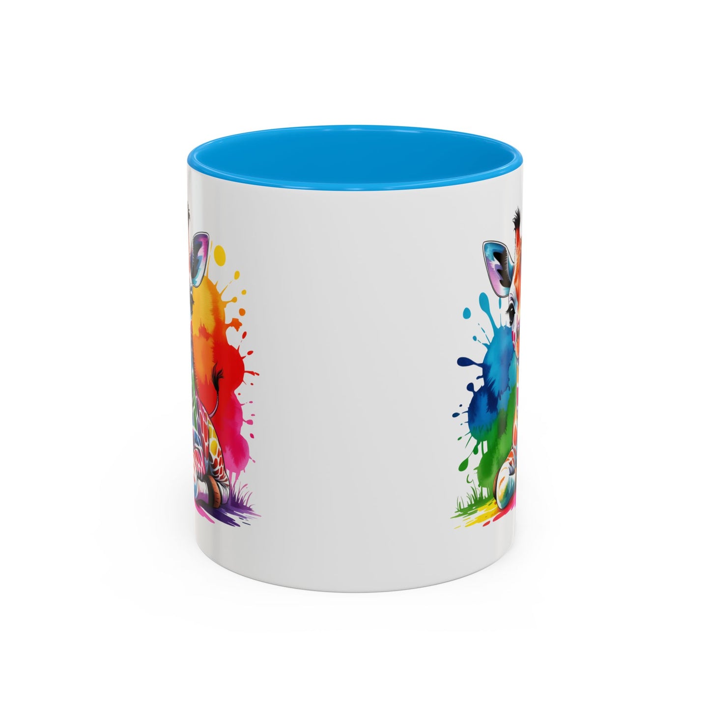 Mug Girafe Colorée Style Aquarelle – Tasse Animaux Kawaii Moderne – Idée Cadeau Originale 325ml