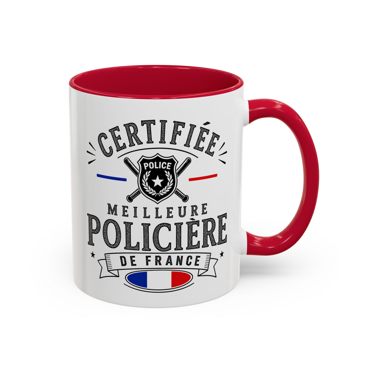 Mug Policière Femme – Certifiée Meilleure Policière de France – Tasse Métier Police – Cadeau Original Femme Policière