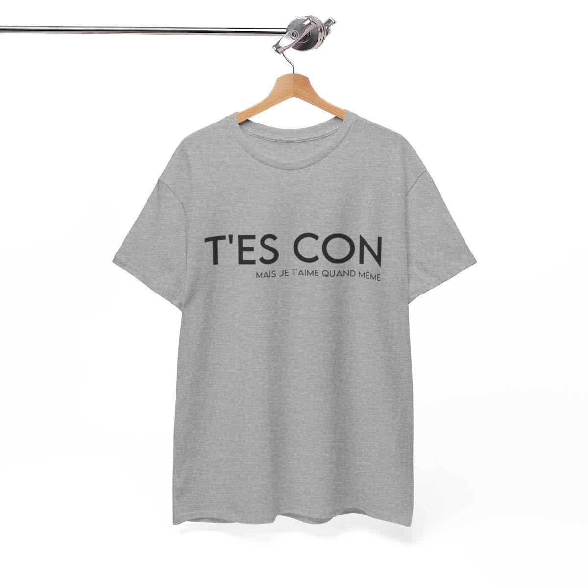Tee shirt Homme T'es con mais je t'aime quand même idée cadeau humour amour drôle