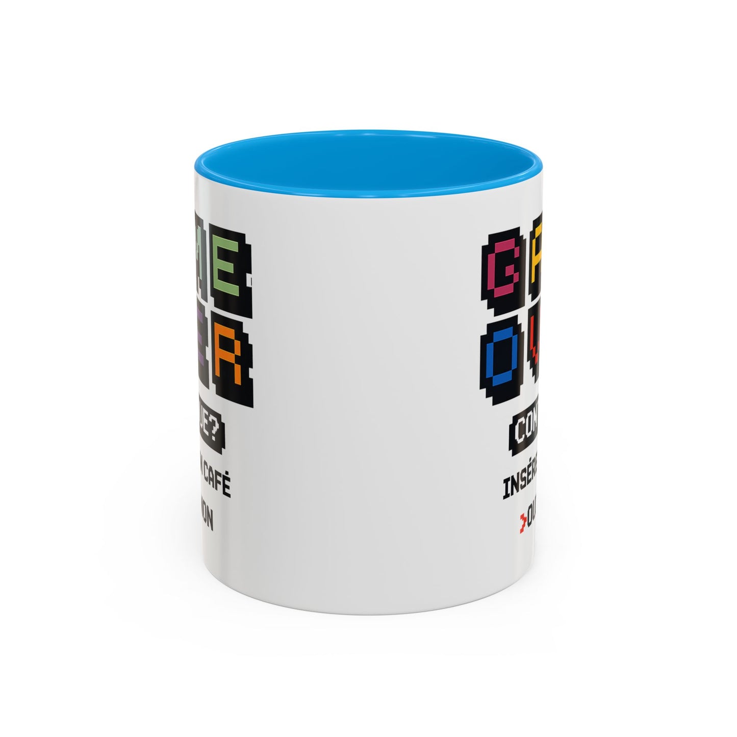 Tasse Gamer Drôle “Game Over Continue Insérer un Café” – Mug Humour Geek Pixel Rétro – Cadeau Gamer Original