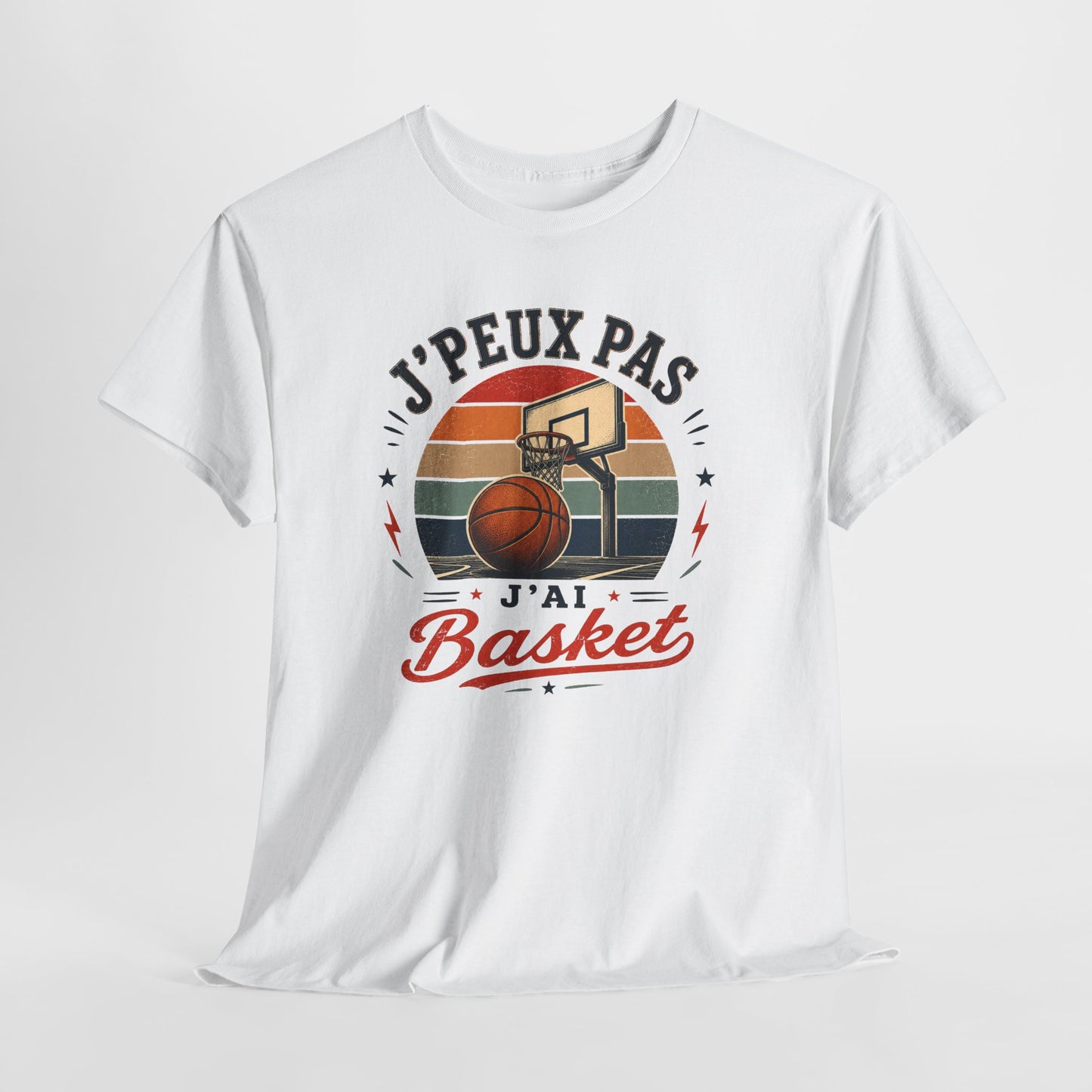 T-Shirt Basket Homme Femme – J’Peux Pas J’Ai Basket – Tee Shirt Basketball Vintage Joueur Basketteur Sport Équipe Terrain Panier Cadeau Passion Basket