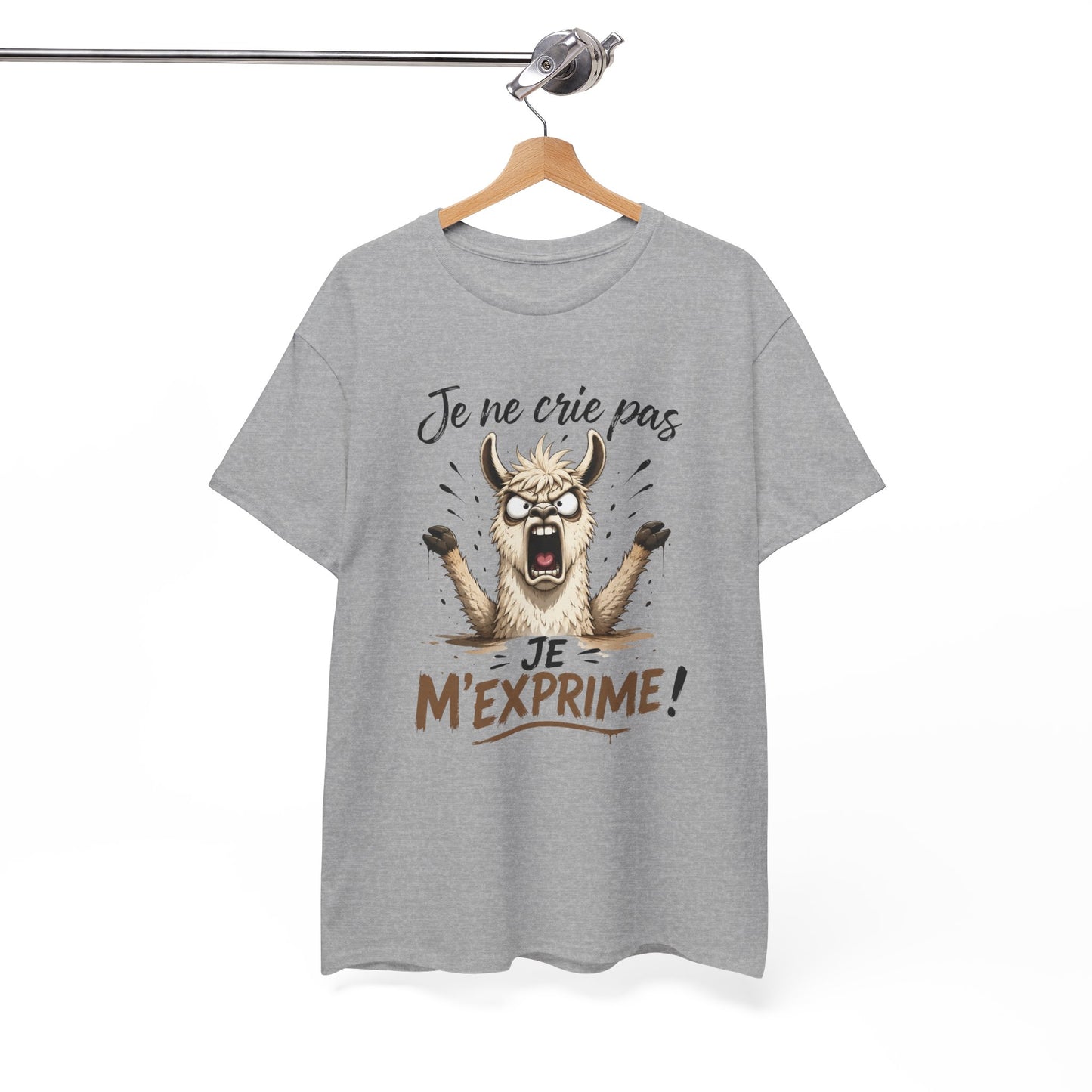 T-Shirt Je Ne Crie Pas Je M’Exprime – Tee Shirt Lama Humoristique – Cadeau Humour Homme Femme