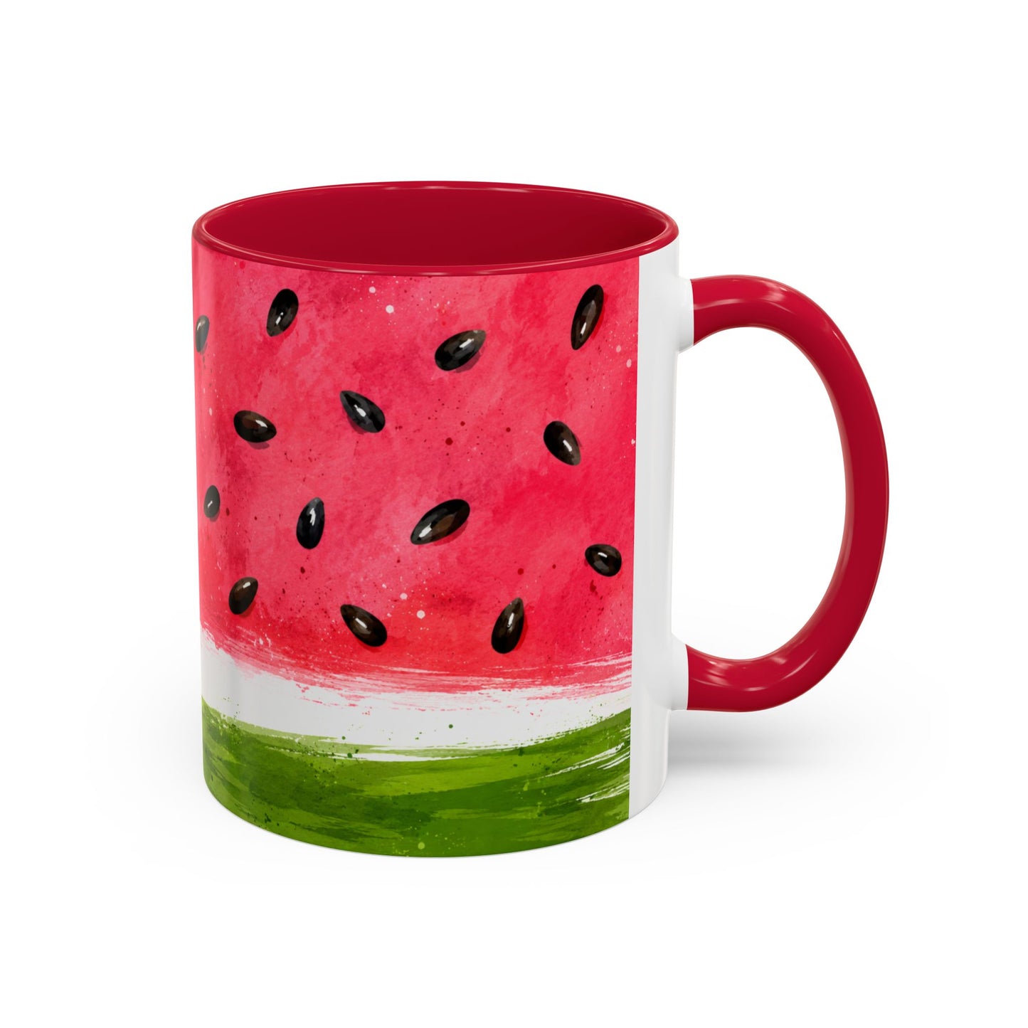 Tasse Pastèque Aquarelle – Mug Fruit Rouge et Vert – Cadeau Été Gourmand Homme Femme 325ml