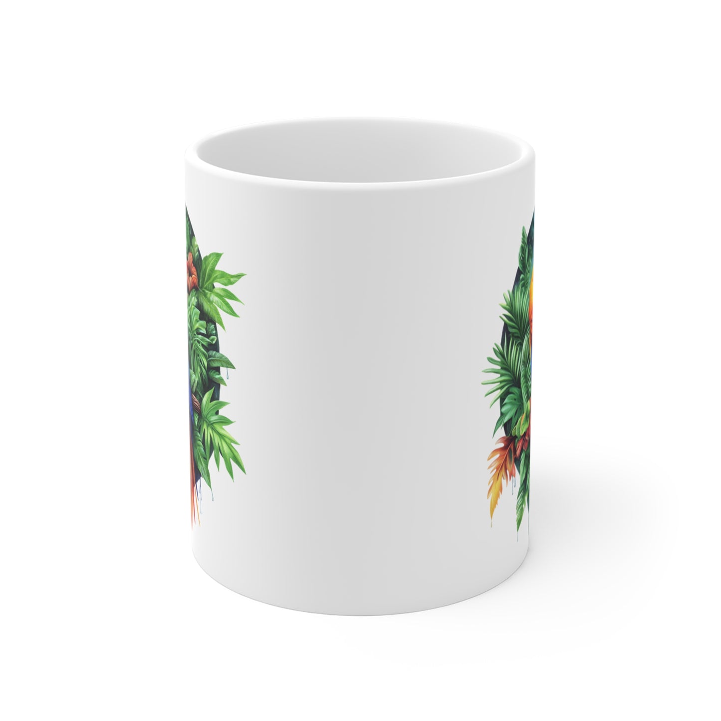 Tasse Perroquet Tropical Artistique – Mug Céramique 325 ml – Design Jungle Exotique et Coloré
