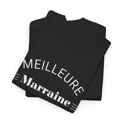 Tee shirt Noir Femme Meilleur marraine du monde idée cadeau amour love coeur
