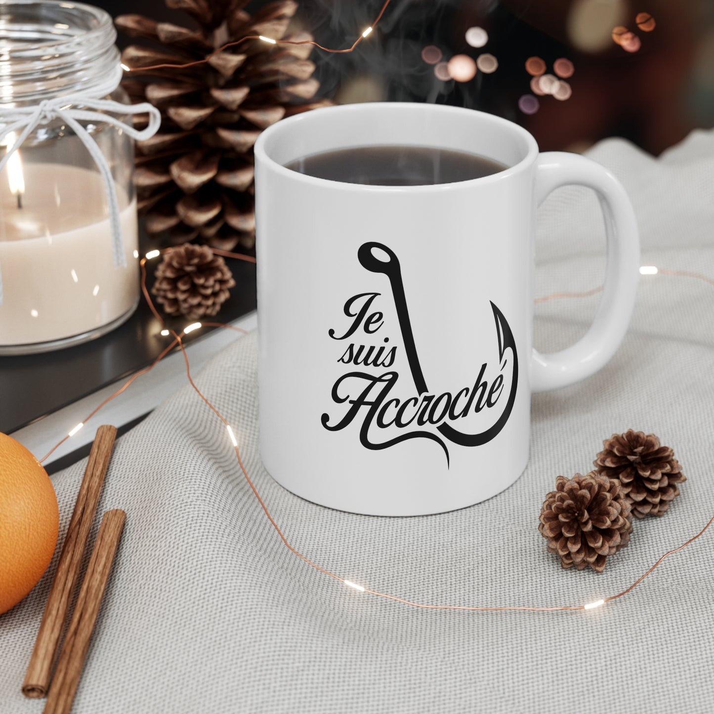 Mug Pêche Humoristique – Tasse Passion Pêcheur – Cadeau Homme Amateur de Poissons, Lac et Rivière – 325 ml