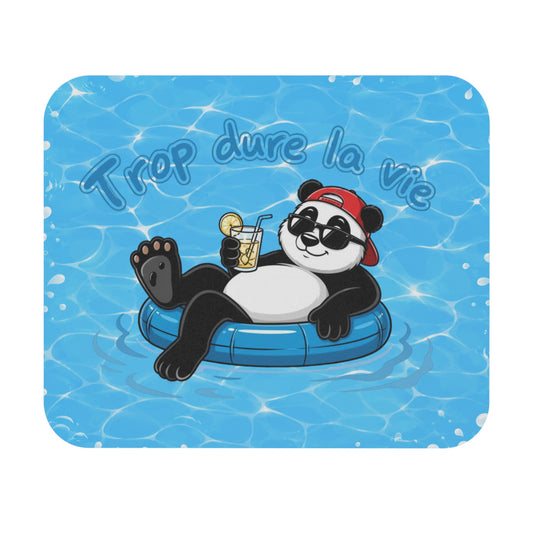 Tapis de Souris 22x18cm Humour Trop Dure la Vie Panda Détente Cadeau Homme Femme Bureau Gaming Été