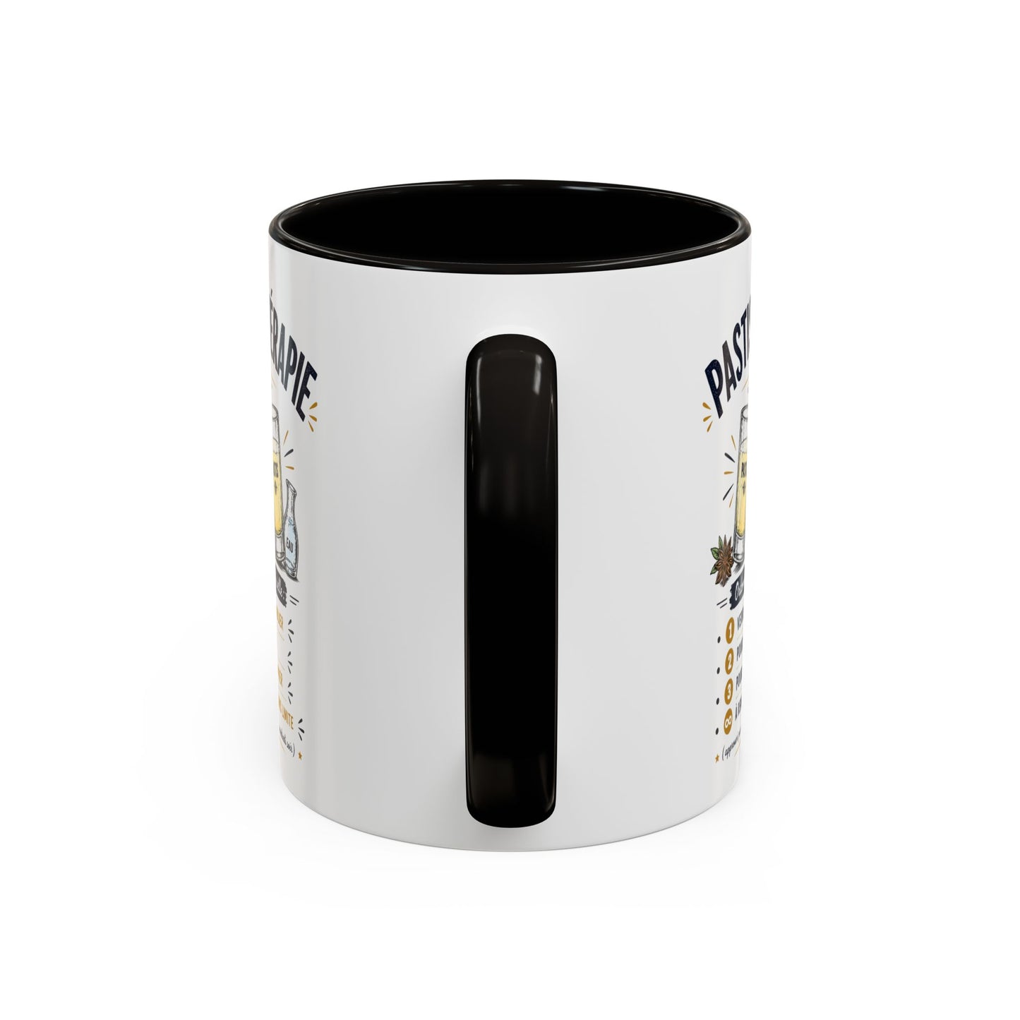 Mug Pastisthérapie Drôle – Tasse Humour Apéro Pastis – Cadeau Original Amateur de Pastis – Céramique 325ml Noir Bleu Rouge