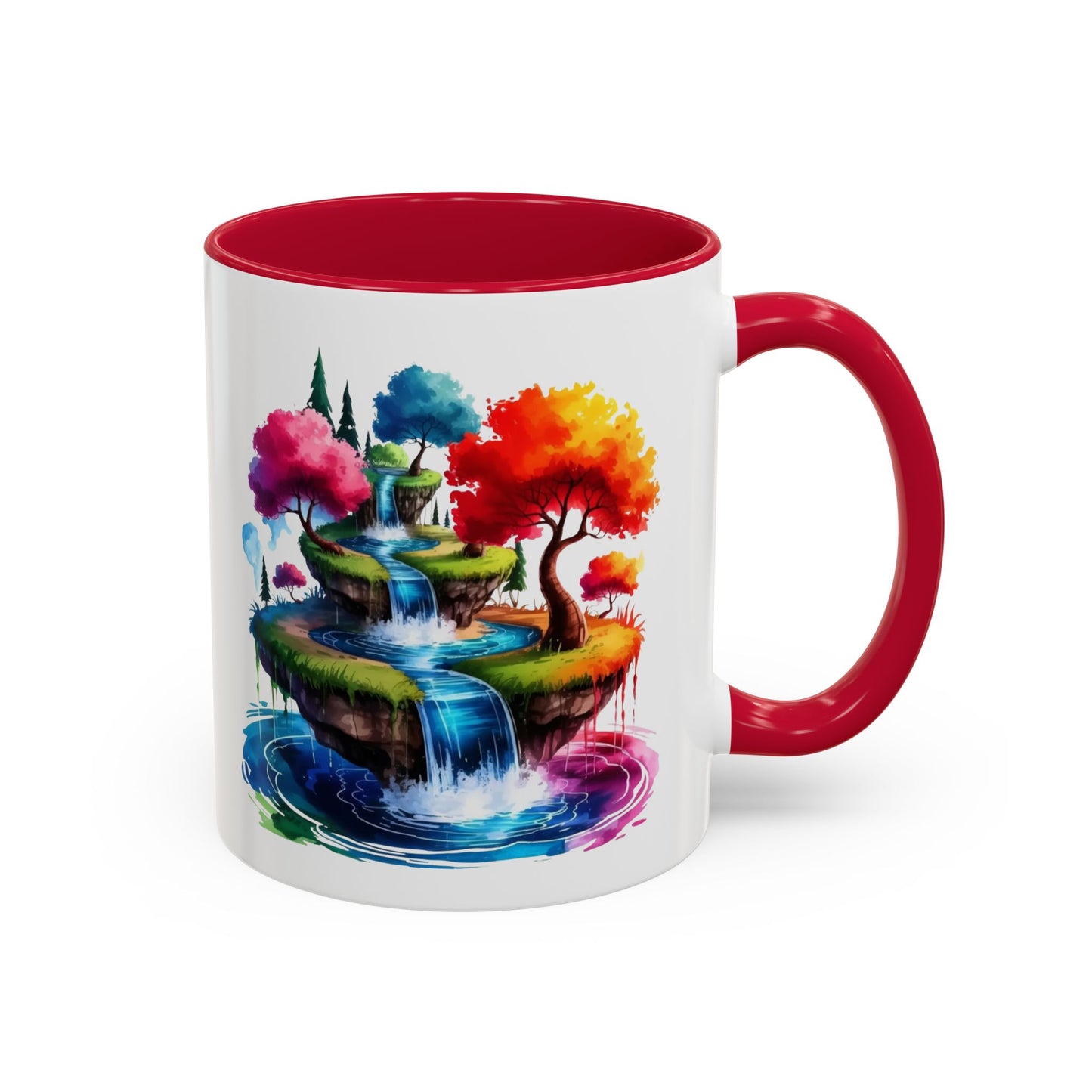 Mug Paysage Féerique Cascade Multicolore – Tasse Nature Imaginaire et Relaxante – Cadeau Original 325ml