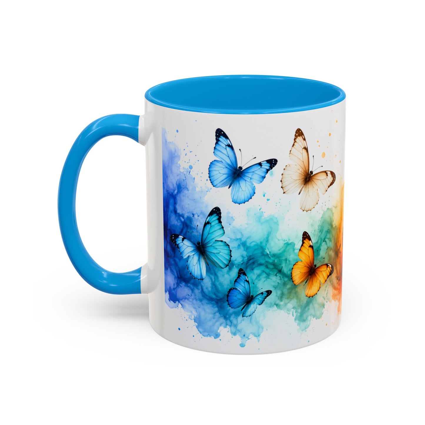 Tasse Papillons Colorés – Mug Aquarelle Artistique et Multicolore – Cadeau Nature et Féerie 325ml