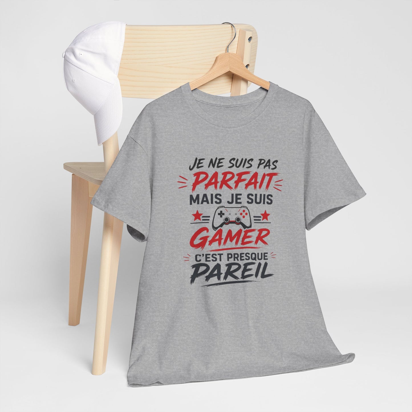 T-Shirt Gamer Humour – Je Ne Suis Pas Parfait Mais Je Suis Gamer – Cadeau Geek Homme Femme Papa Gamer