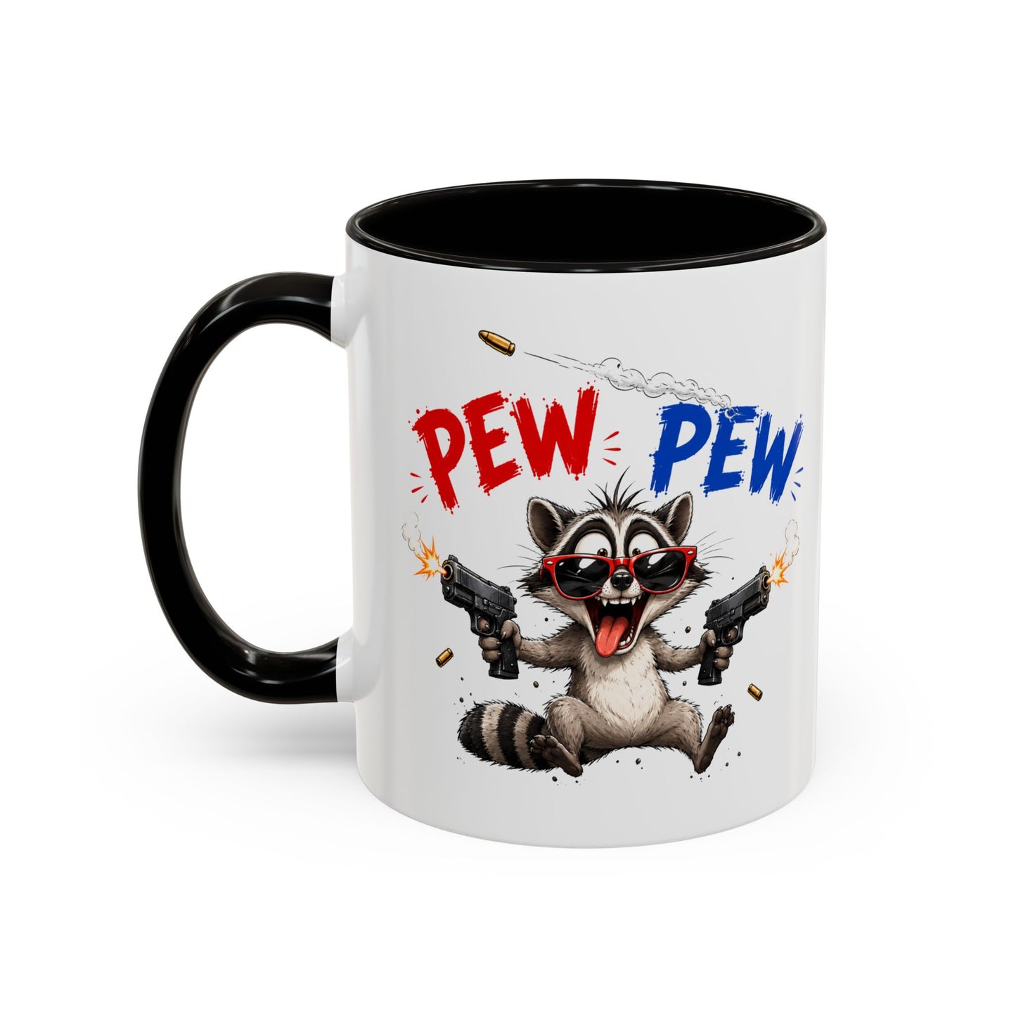 Tasse Pew Pew – Mug  Animal Raton Laveur Humour – Cadeau Drôle Homme Femme 325ml