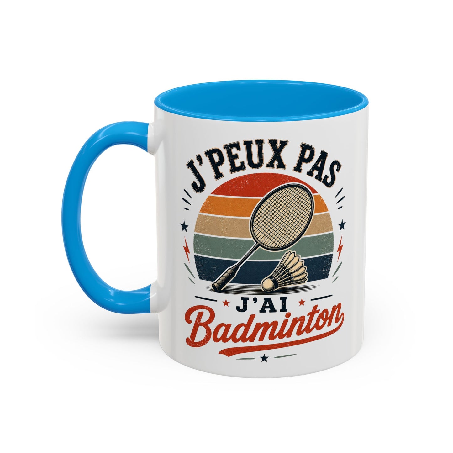 Tasse J’Peux Pas J’Ai Badminton – Mug Badminton Vintage Humoristique – Cadeau Joueur Homme Femme 325ml